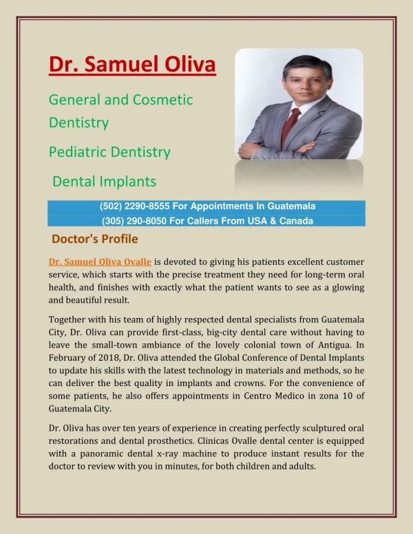 Dr. Samuel Oliva Ovalle -Affordable Dental Implants