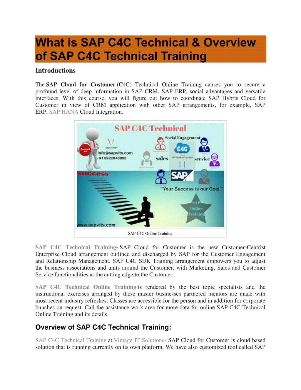 what is sap c4c technical overview