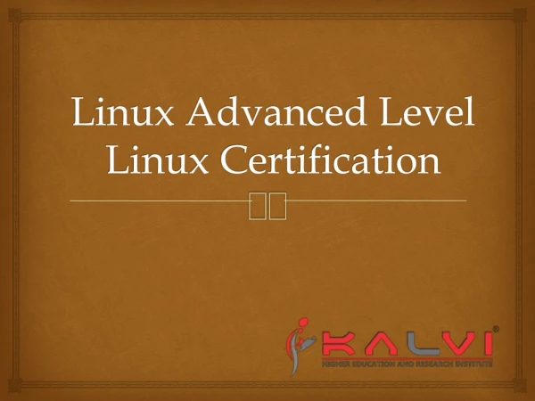 Linux advanced level linux certification
