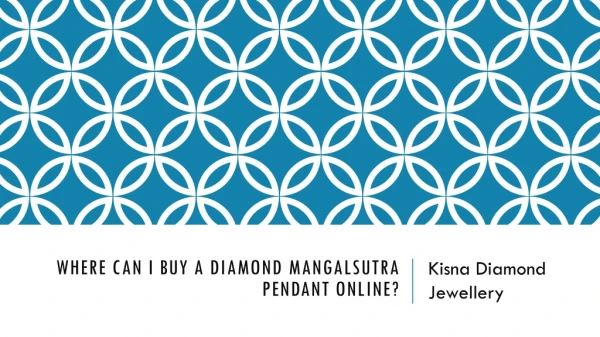 Where can I buy a diamond mangalsutra pendant