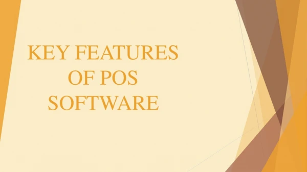 Key features of POS