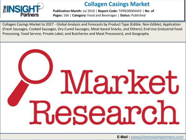 Collagen Casings Market 2019 Growth, Trend, Opportunity and Future Outlook 2027