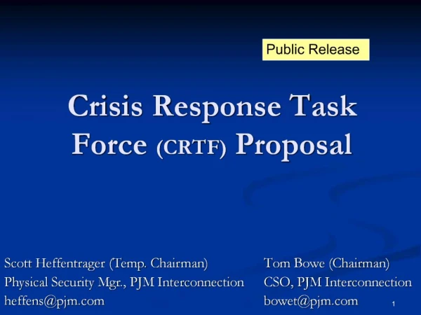 Crisis Response Task Force CRTF Proposal