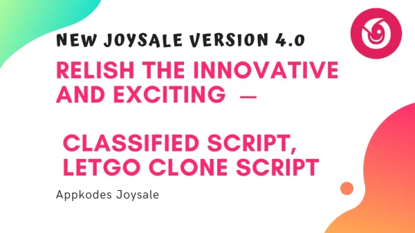 Joysale version 4.0 — Classified script, Letgo clone script