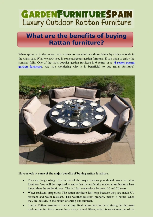 What are the benefits of buying Rattan furniture?