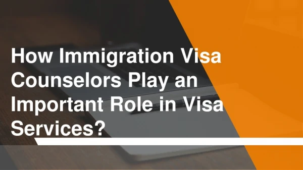 How immigration visa counselors play an important role in visa services?