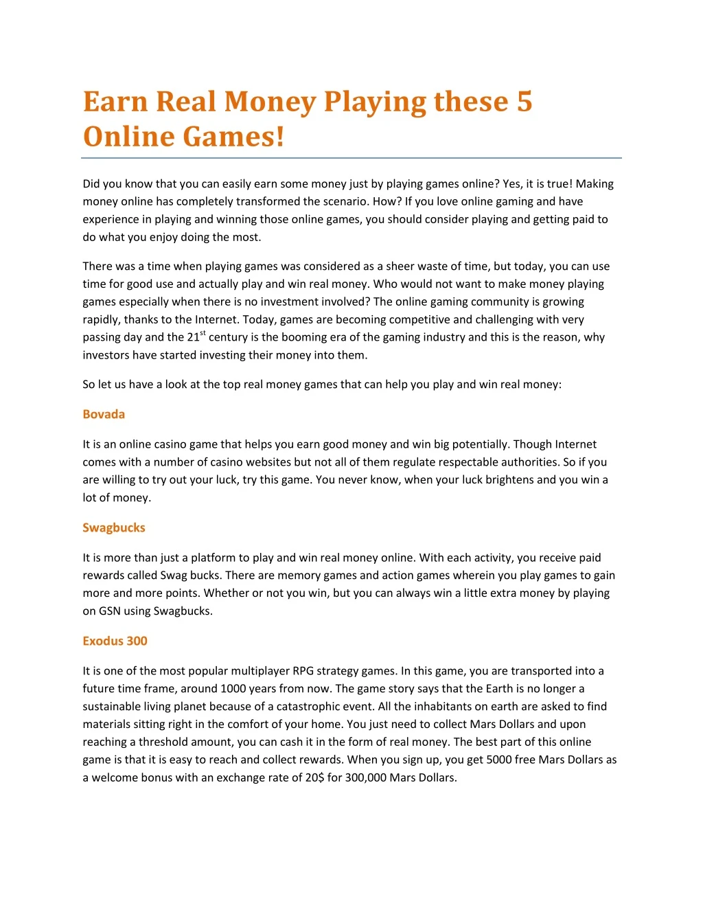 earn real money playing these 5 online games