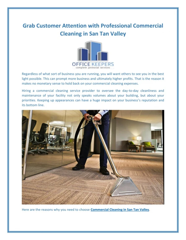 Grab Customer Attention with Professional Commercial Cleaning in San Tan Valley