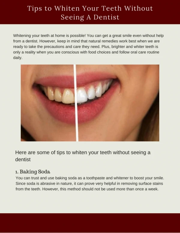 Tips to Whiten Your Teeth Without Seeing A Dentist