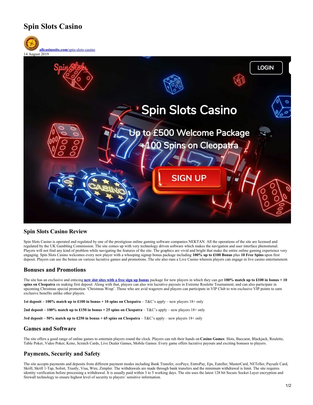 spin slots casino