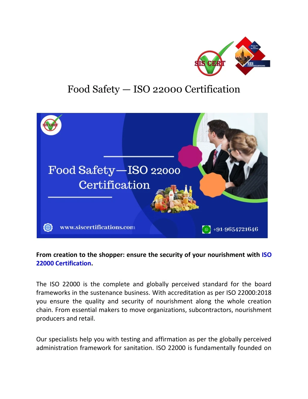 food safety iso 22000 certification