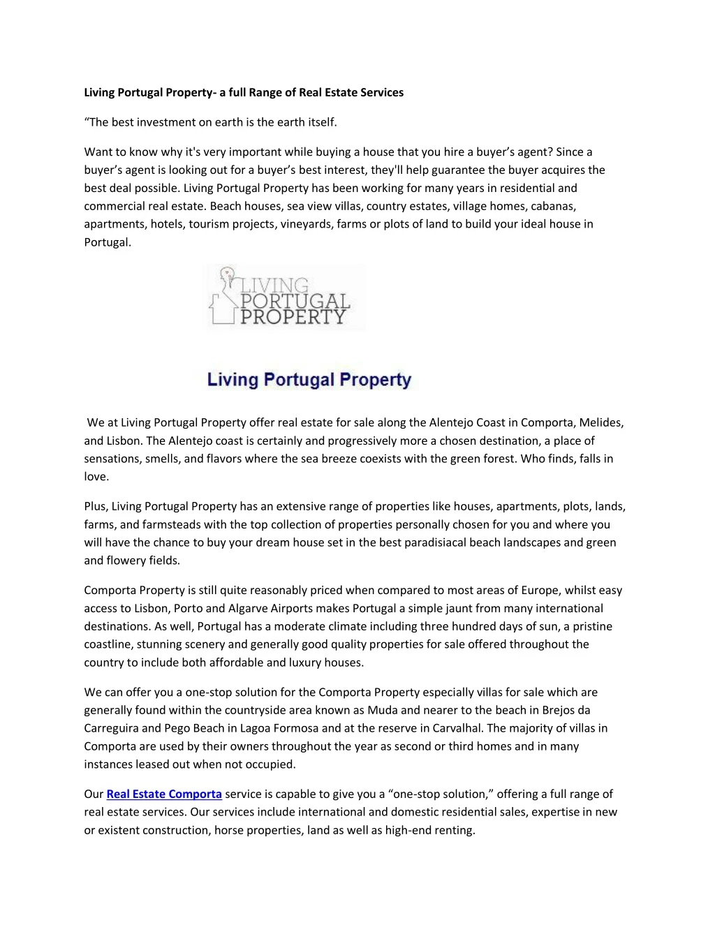 living portugal property a full range of real