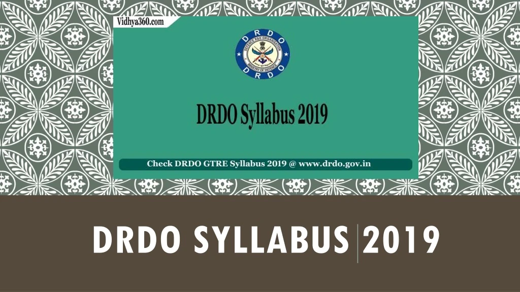 drdo syllabus 2019