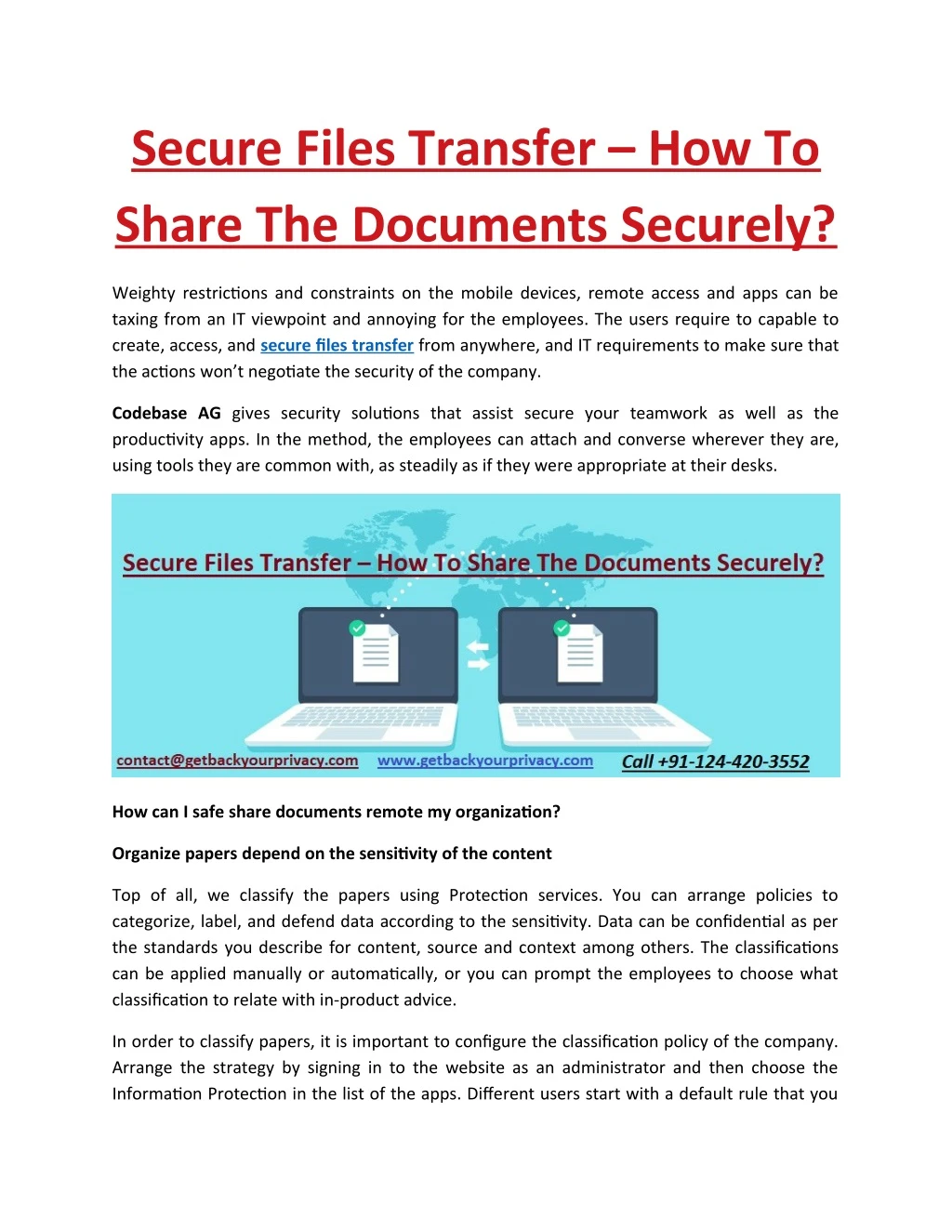 secure files transfer how to share the documents