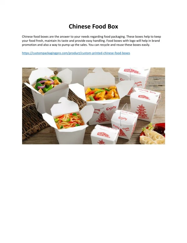 Chinese Food Box