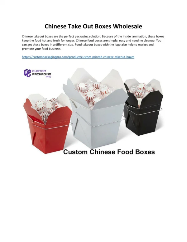 Chinese Take Out Boxes Wholesale