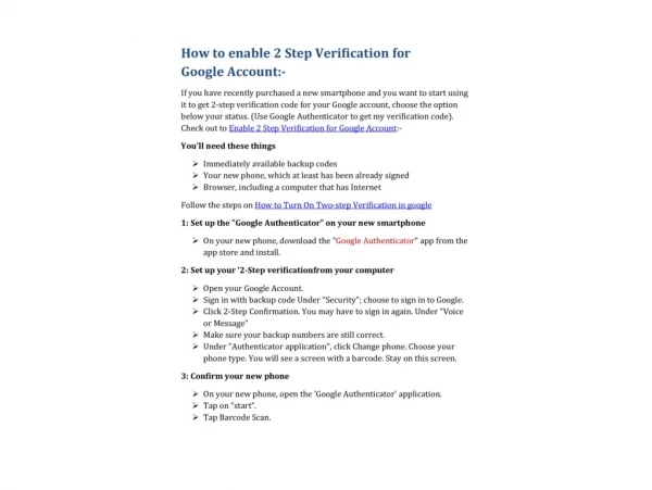 How to enable 2 Steps Verification for Google Account