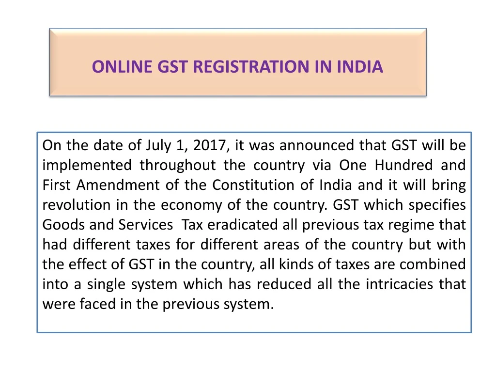 online gst registration in india