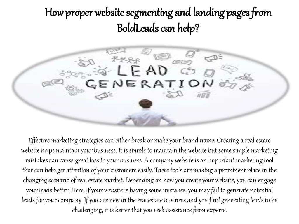 how proper website segmenting and landing pages
