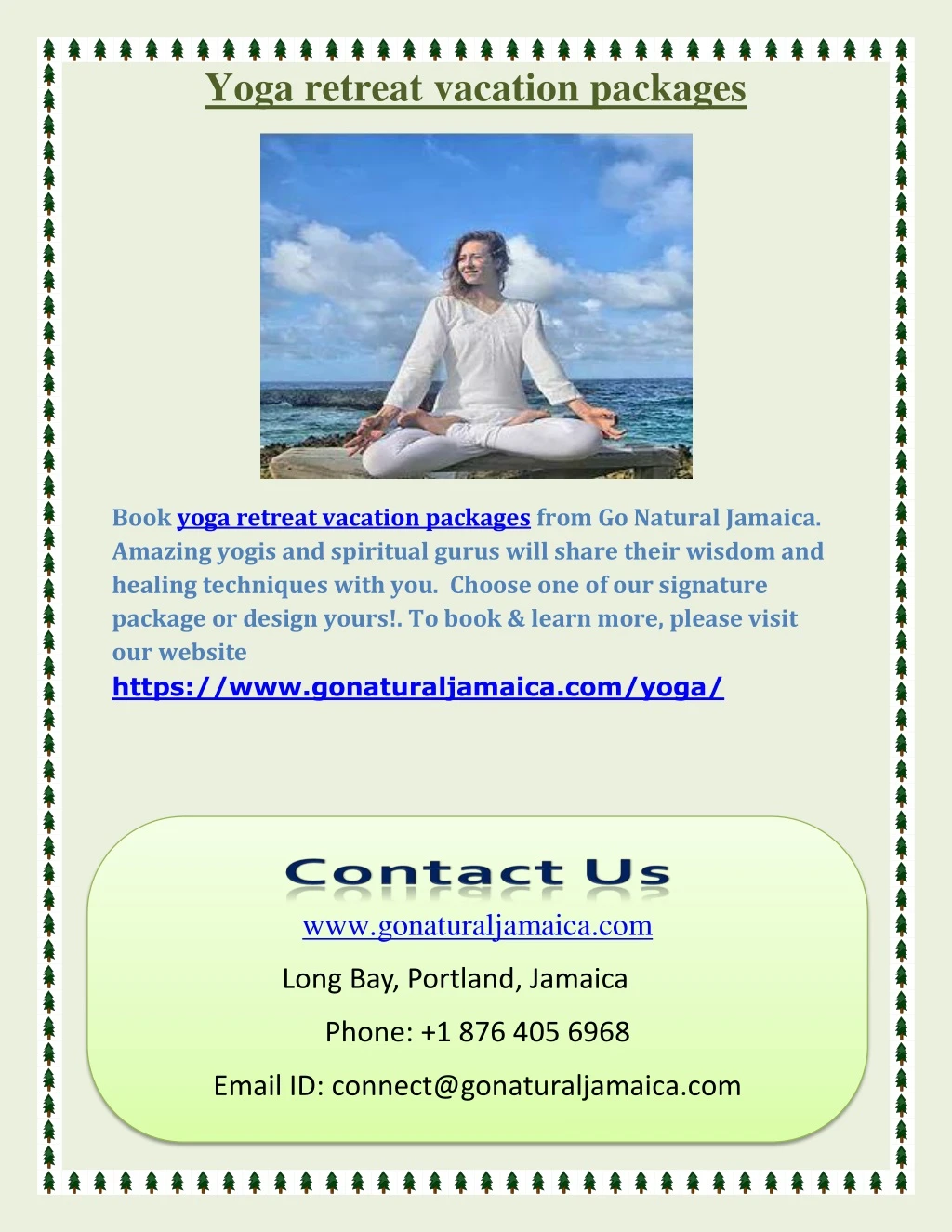 yoga retreat vacation packages