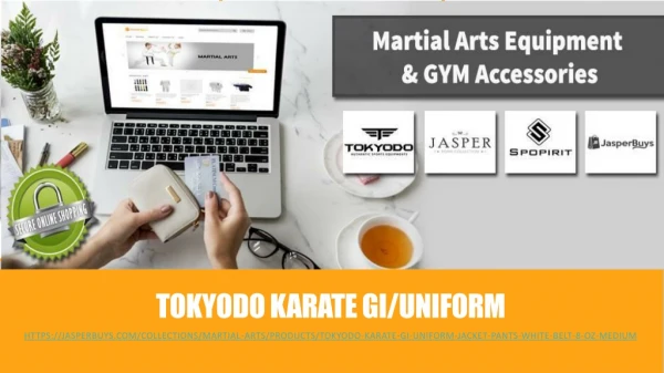 Tokyodo Karate Gi/Uniform Jacket, Pants & White Belt - 8 Oz, Medium Weight - $24.92
