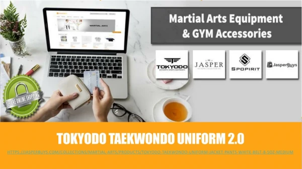 Tokyodo Taekwondo Uniform, Jacket, Pants & White Belt – 8.5 Oz, Medium Weight - $24.99