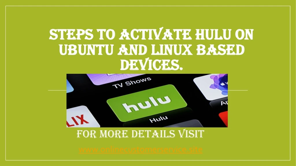steps to activate hulu on ubuntu and linux based devices