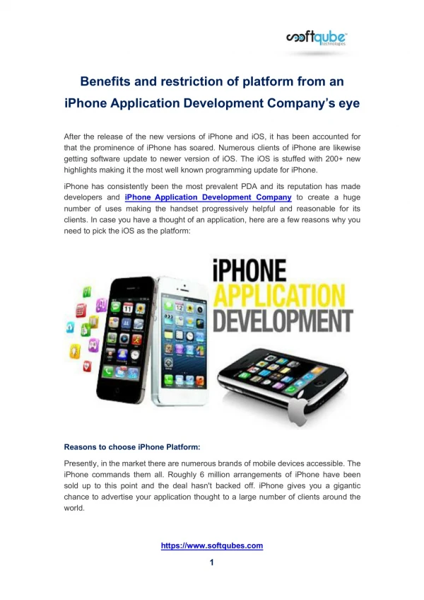 Benefits and restriction of platform from an iPhone Application Development Company’s eye