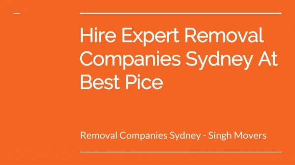 Removal Companies Sydney