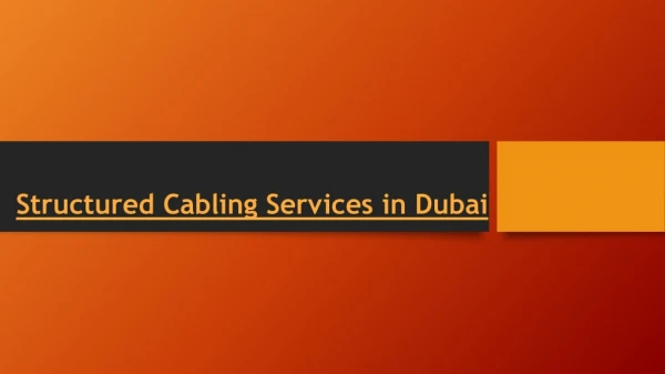 Structured Cabling Services in Dubai | Structured Cabling System - VRS Tech