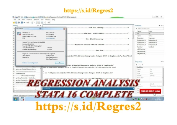 Regression Analysis STATA 16 Complete