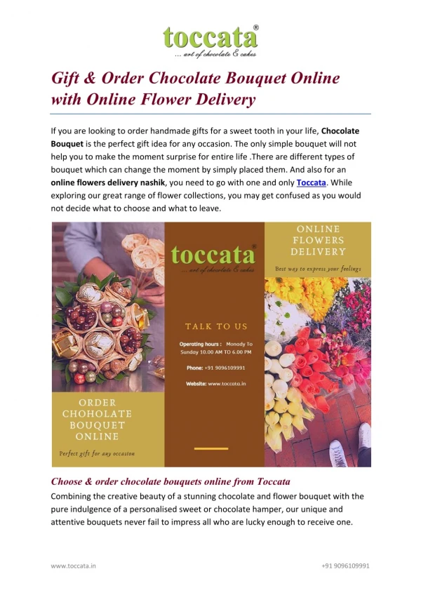 Gift & Order Chocolate Bouquet Online with Online Flower Delivery