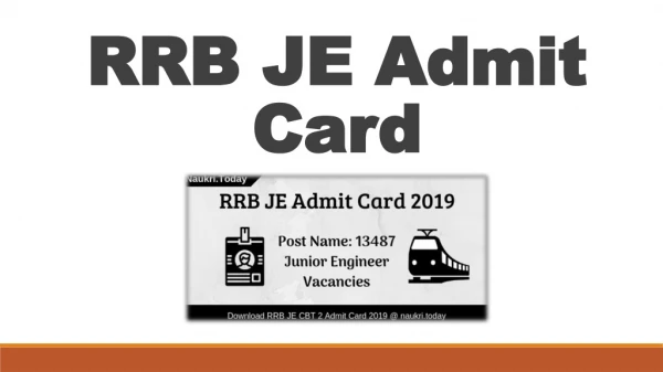 RRB JE Admit Card 2019 For CBT 2 Released Region Wise Link Available