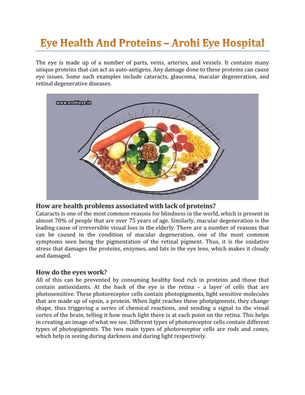 Eye Health And Proteins - Arohi Eye Hospital