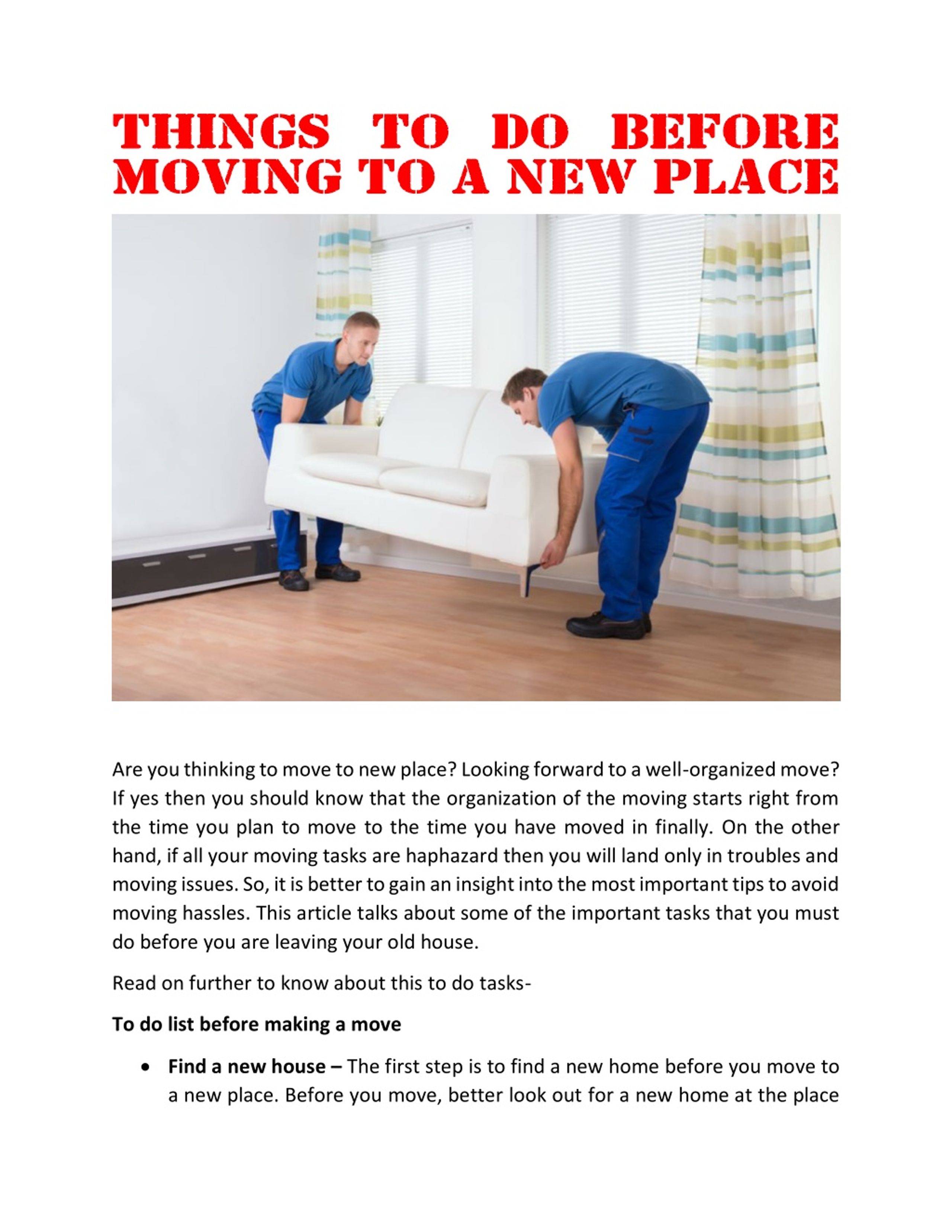 PPT - Things to Do Before Moving To a New Place PowerPoint Presentation ...