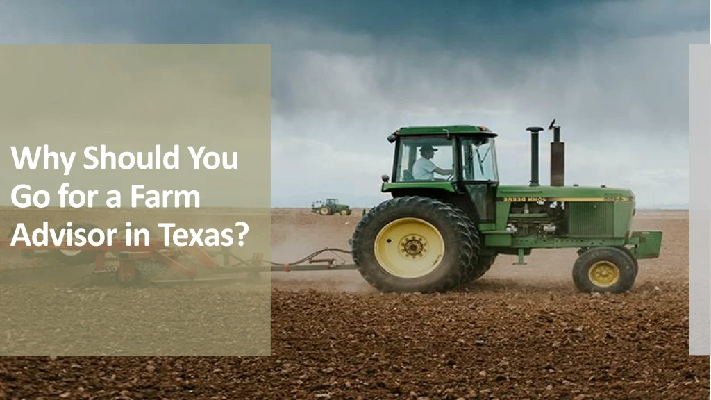 why should you go for a farm advisor in texas
