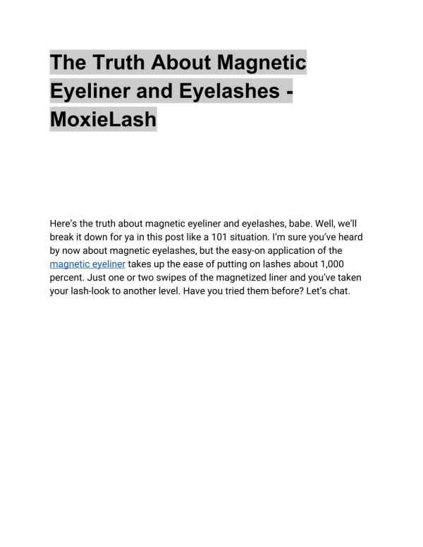 The Truth About Magnetic Eyeliner and Eyelashes - MoxieLash