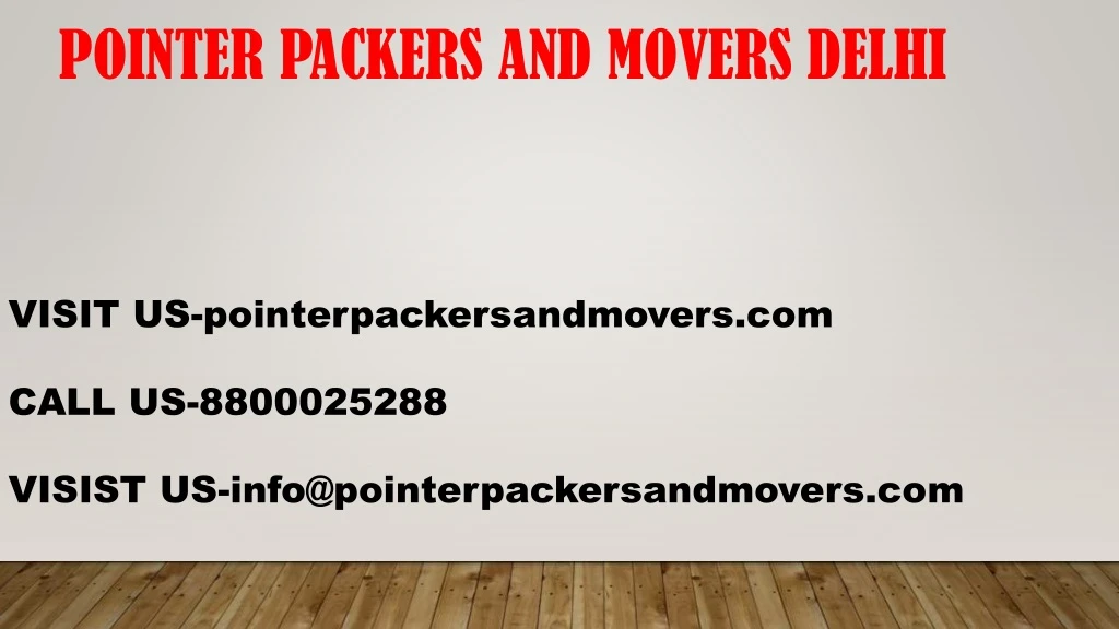 pointer packers and movers delhi