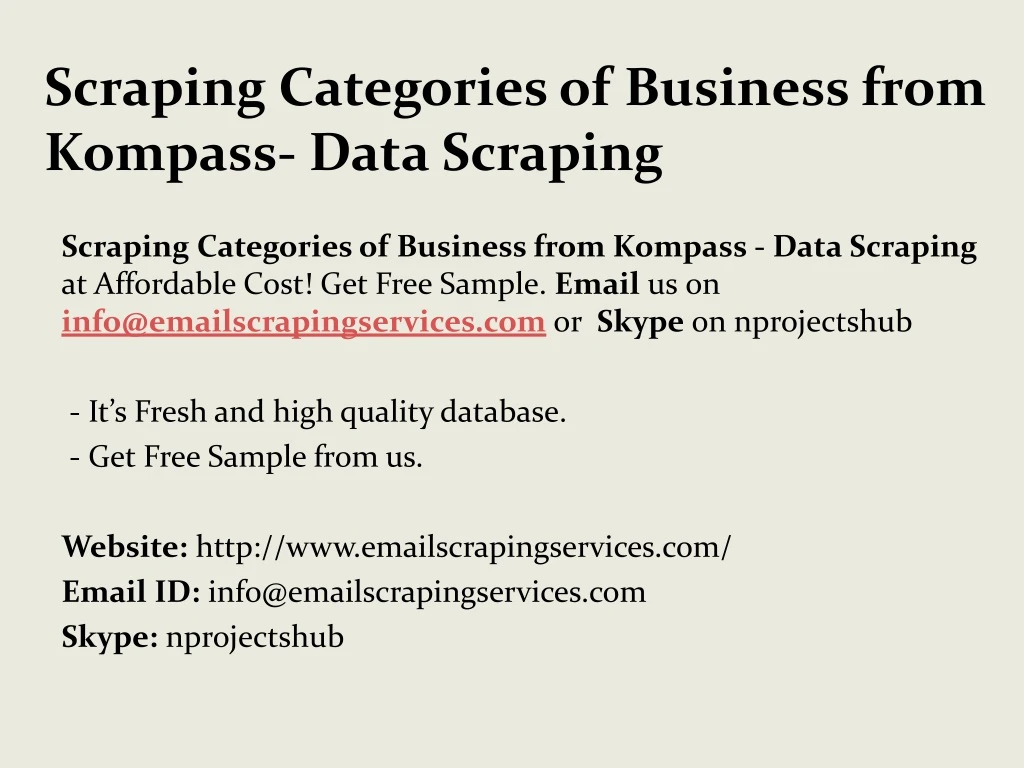 scraping categories of business from kompass data scraping