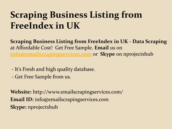 Scraping Business Listing from FreeIndex in UK