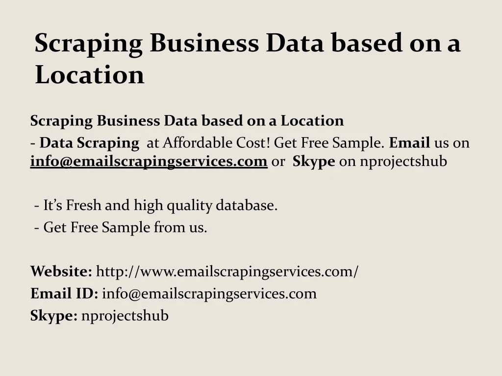 scraping business data based on a location