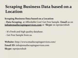 Scraping Business Data based on a Location - slide 1
