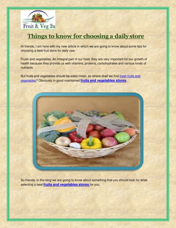 Things to know for choosing a daily store