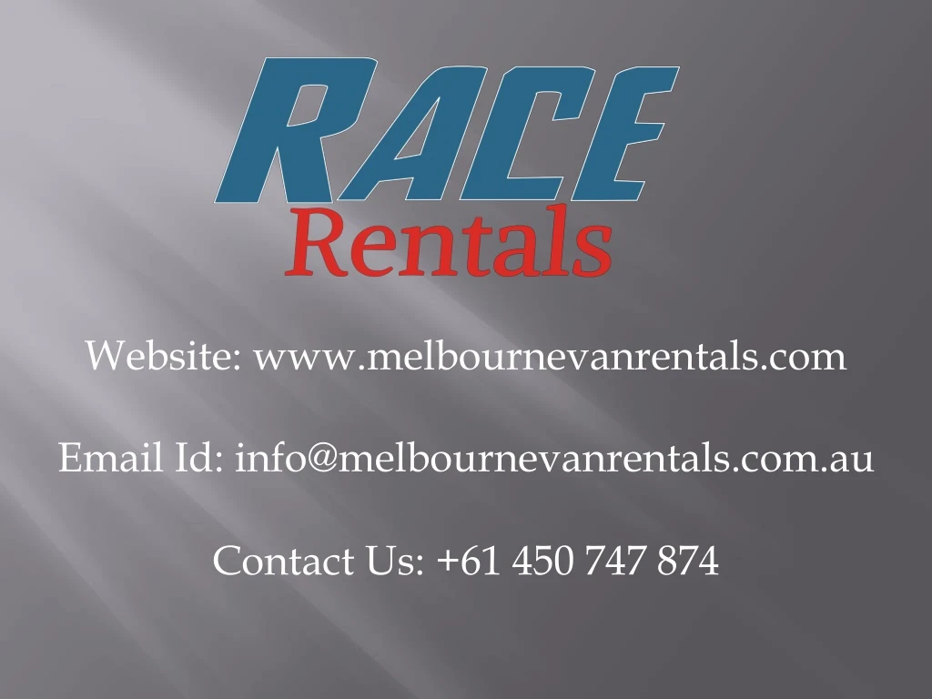 website www melbournevanrentals com