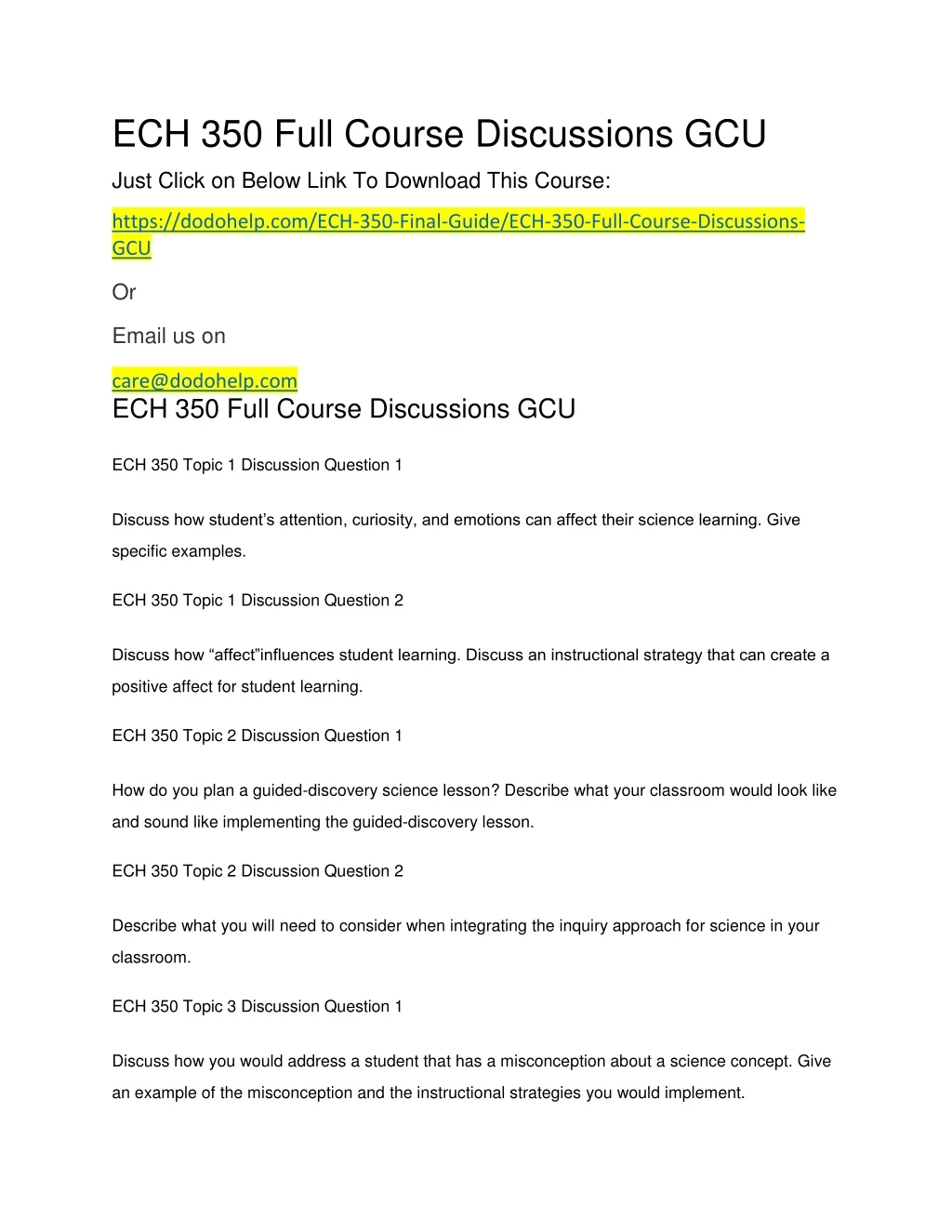 ech 350 full course discussions gcu