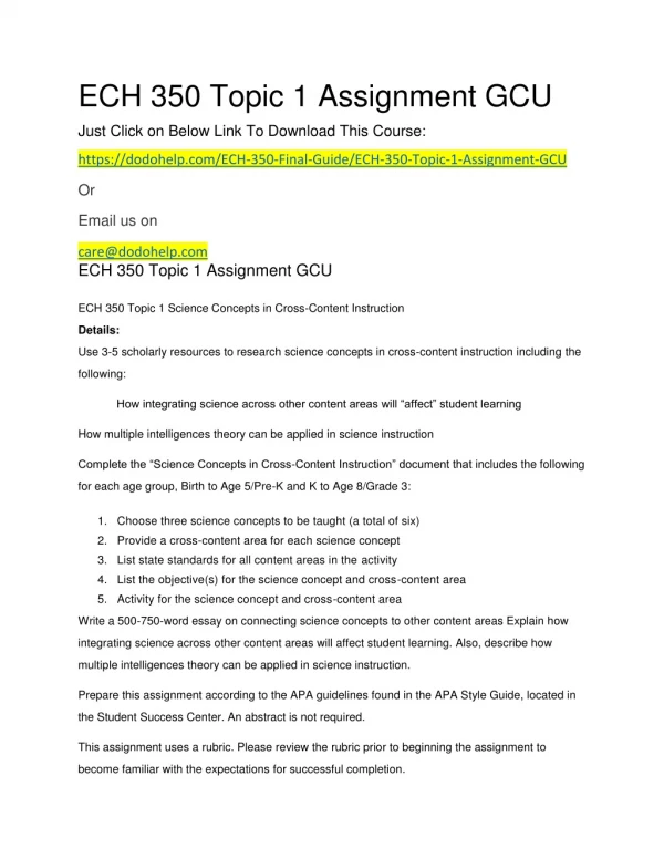 ech 350 topic 1 assignment gcu