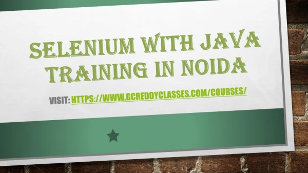 selenium with java training in noida