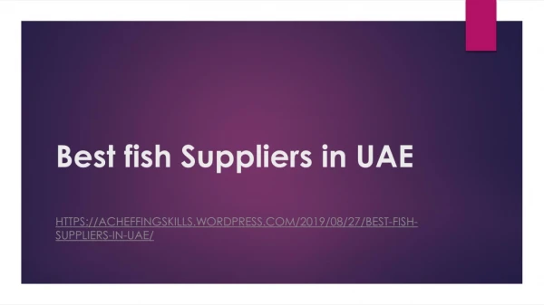 Best fish suppliers in uae