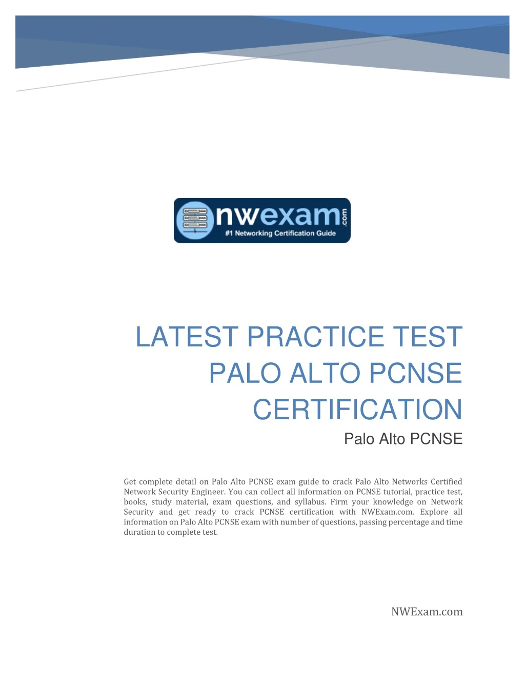 latest practice test palo alto pcnse certification