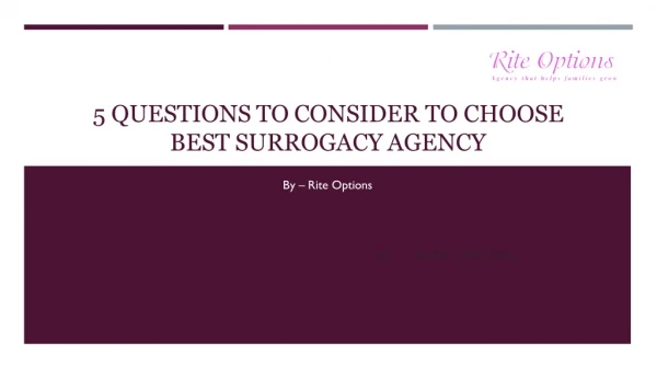 5 Questions To Consider To Choose Best Surrogacy Agency